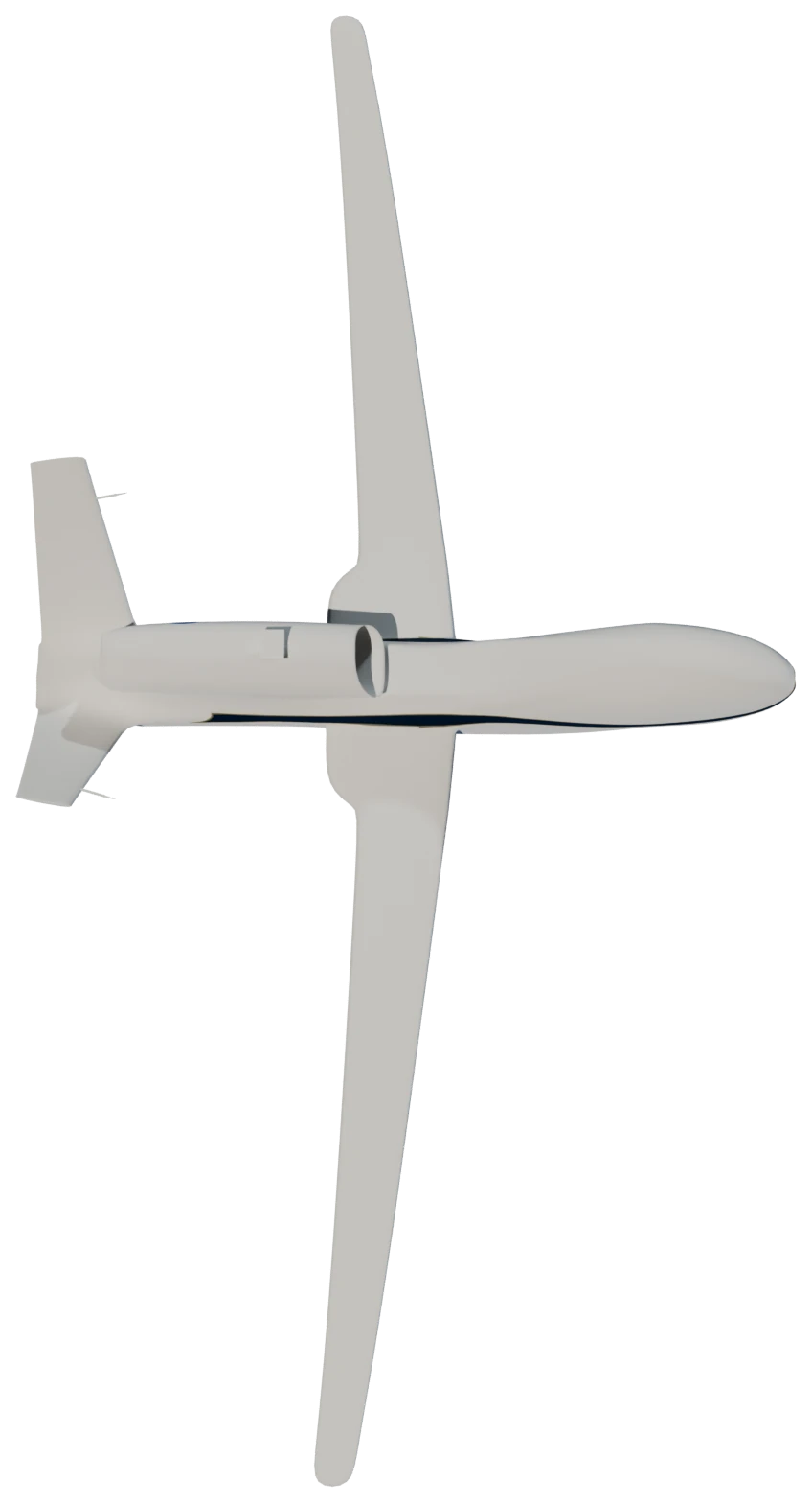 UAV Global Hawk nhìn từ trên xuống